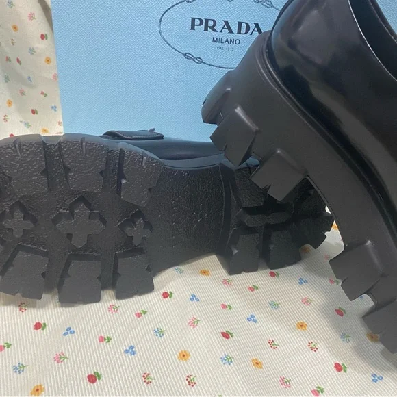 Prada Black Chunky Loafers - Picture 6 of 6